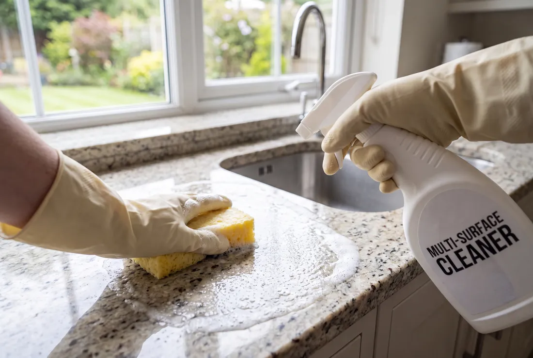 Cleaning at home, filmed from the wearer's point of view