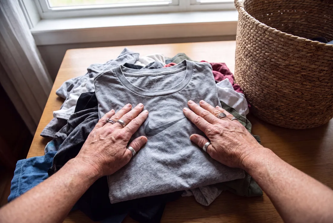 Laundry at home, filmed from the wearer's point of view